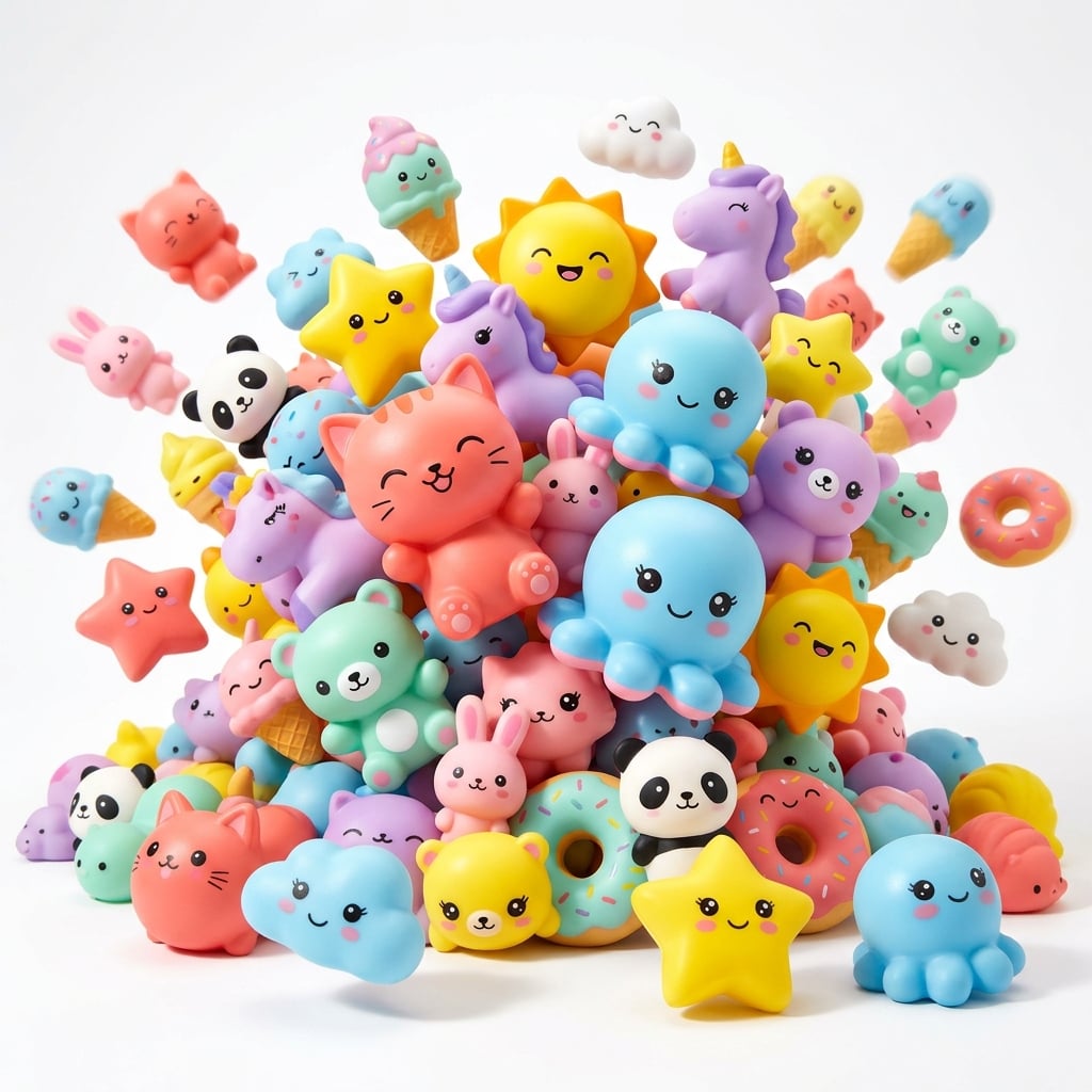 A joyful explosion of colorful squishy toys from J&N Novelty