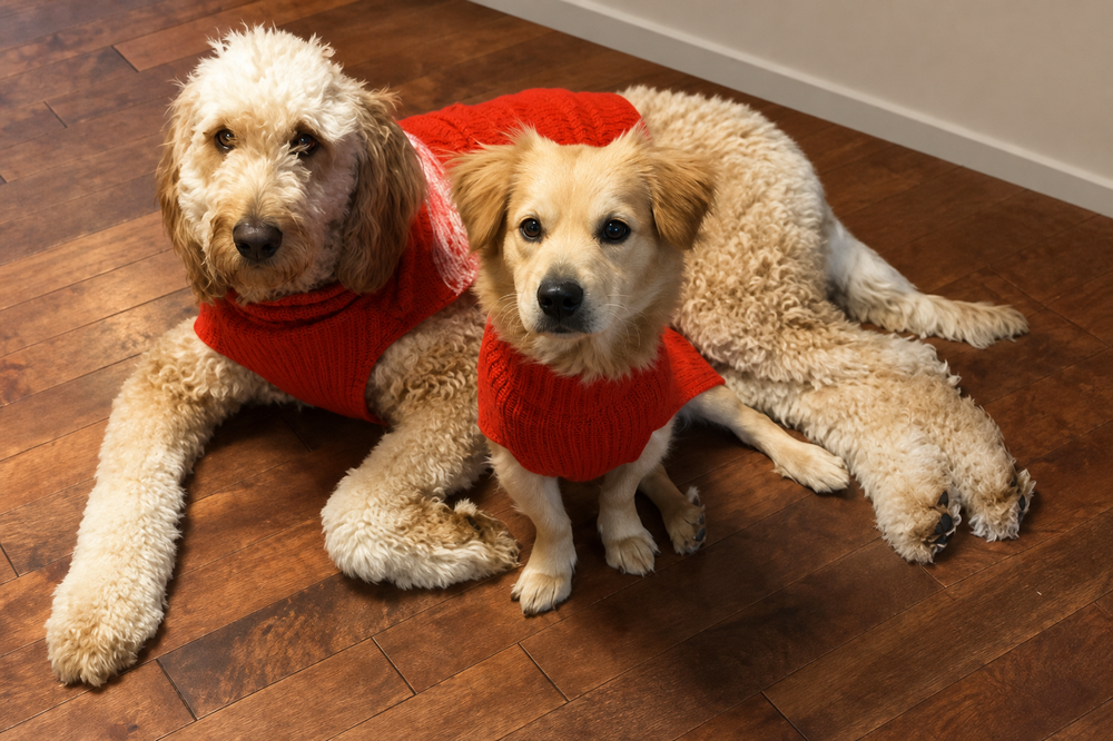 Jake and Niko, the two puppies our shop is named after